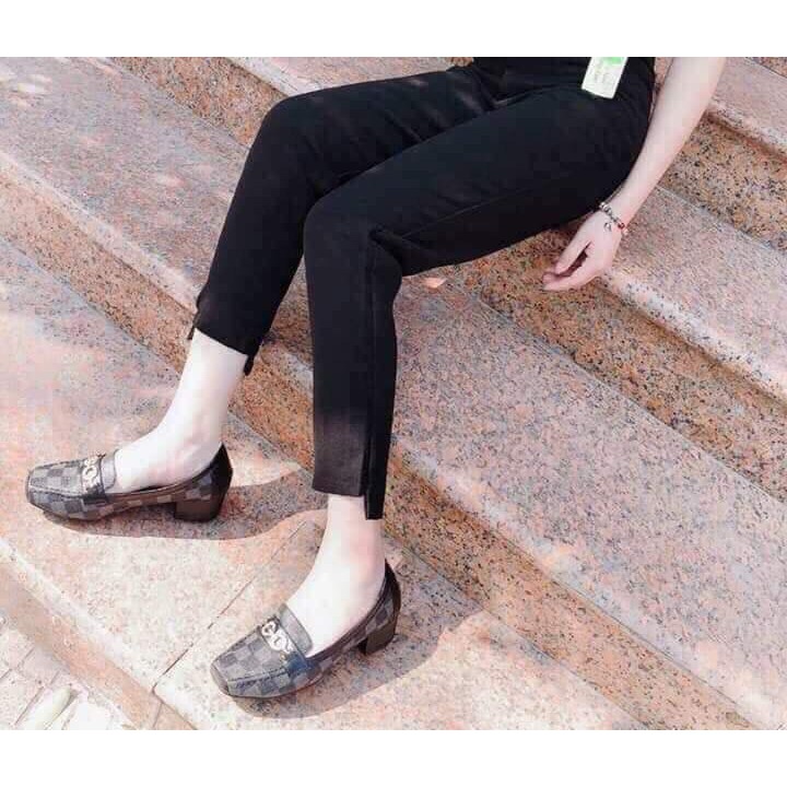 Quần baggy công sở gấu lệch cạp lệch