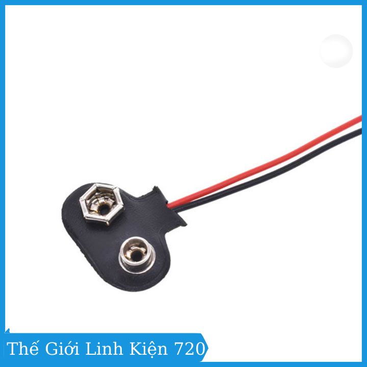 Dây đế pin 9v có đầu jack nối ra DC 5.5x2.1
