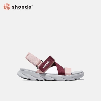 Giày Sandal Shondo đế xám ombre đỏ F6S2162