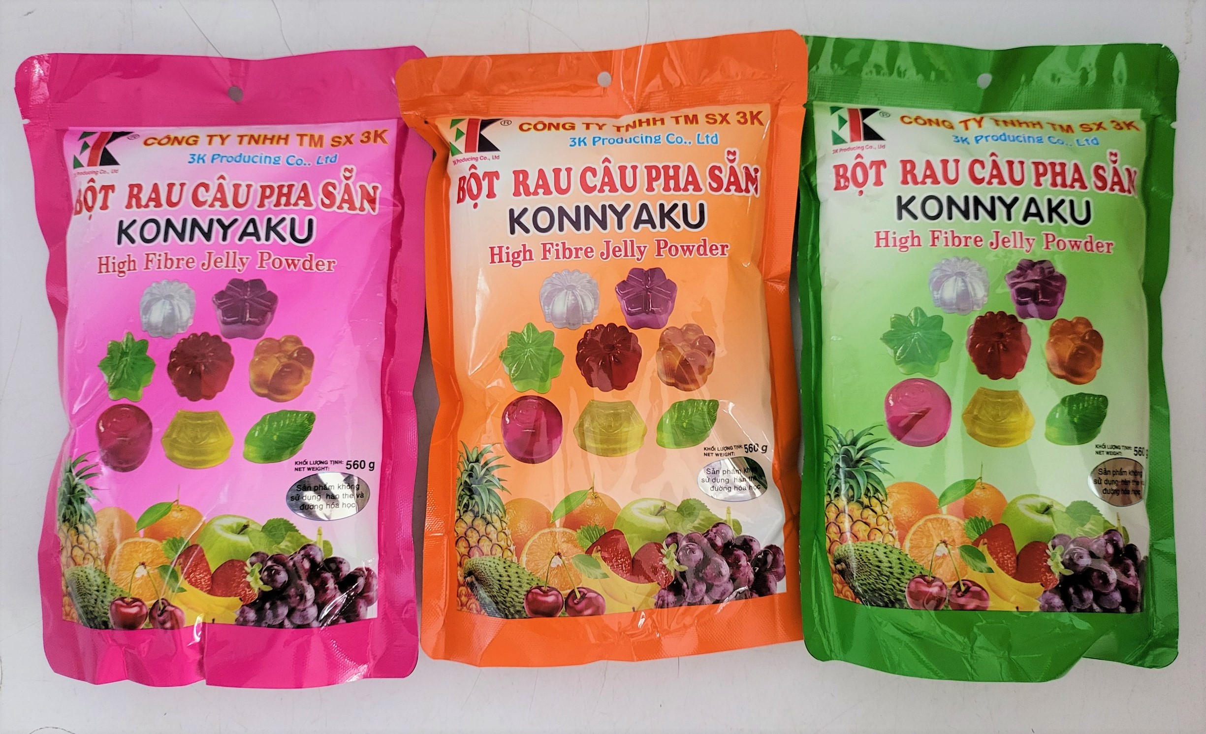 Bột thạch rau câu pha sẵn konnyaku 3k high fibre jelly powder