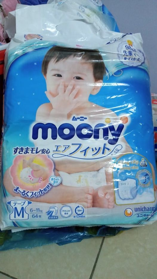 Bỉm Dán Moony Newborn 90,M64,L54
