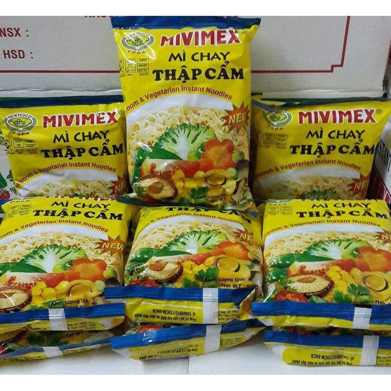1 Thùng Mì Chay Thập Cẩm Mivimex (65g* 1Thùng 30gói) - Mì Chay