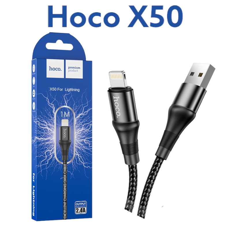 Cáp sạc nhanh Hoco x50 2.4A lightning dành cho iphone, ipad. TĐ-store