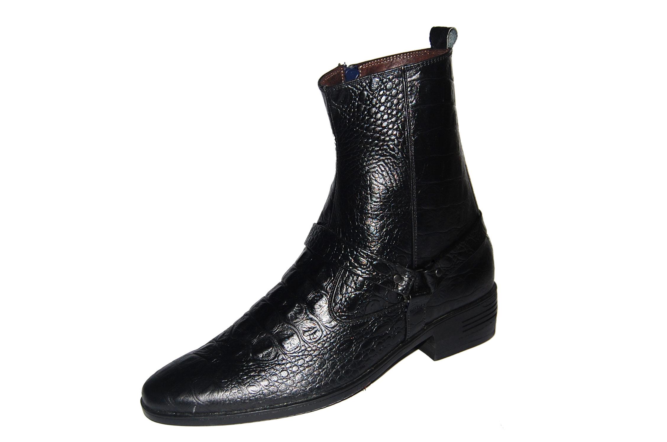Giày boot da bò thật vân cá sấu. Bảo hành 12 tháng.MS: B137