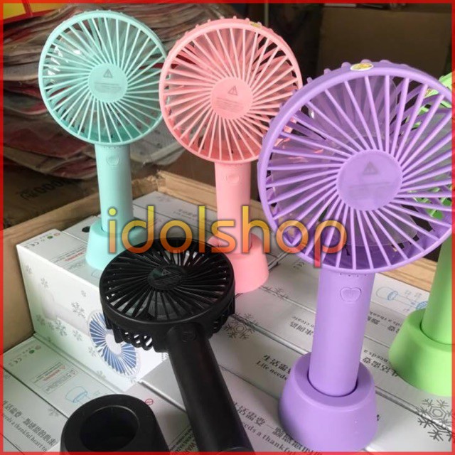 QUẠT MINI TÍCH ĐIỆN CẦM TAY CÓ ĐẾ N9 (Kèm pin sạc + cáp sạc)
