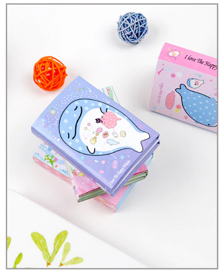 [HCM]Sổ Giấy Note Cute Little Whale (6 Xấp) - Mẫu 3