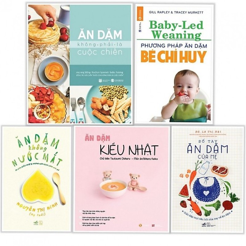 Mua Combo Sách Ăn dặm kiểu nhật, Ăn dặm không phải cuộc chiến, Phương pháp ăn dặm bé chỉ huy, Ăn dặm không nước mắt, Sổ tay ăn dặm của mẹ (Trọn bộ 5 cuốn)