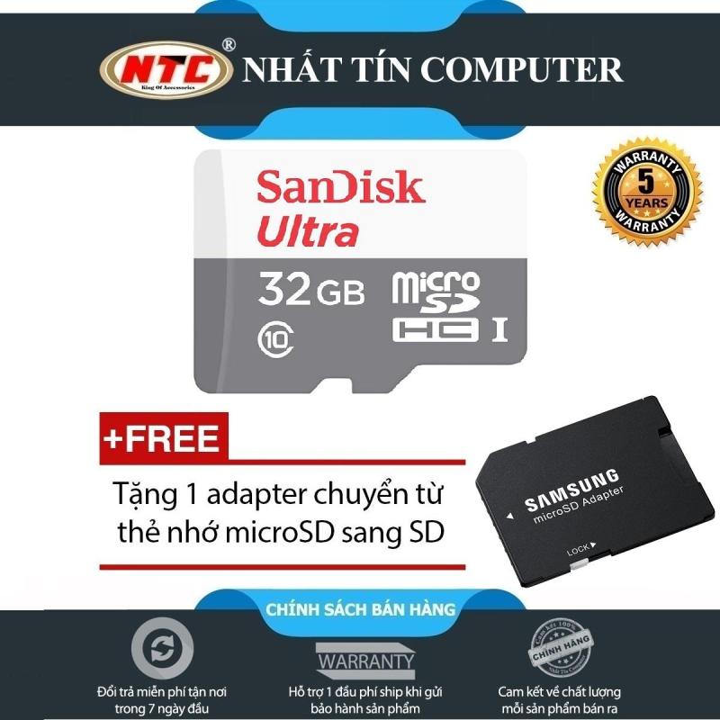 Thẻ nhớ MicroSDHC SanDisk Ultra 533X 32GB 80MB/s - new Version (Bạc) + Tặng kèm adapter Samung