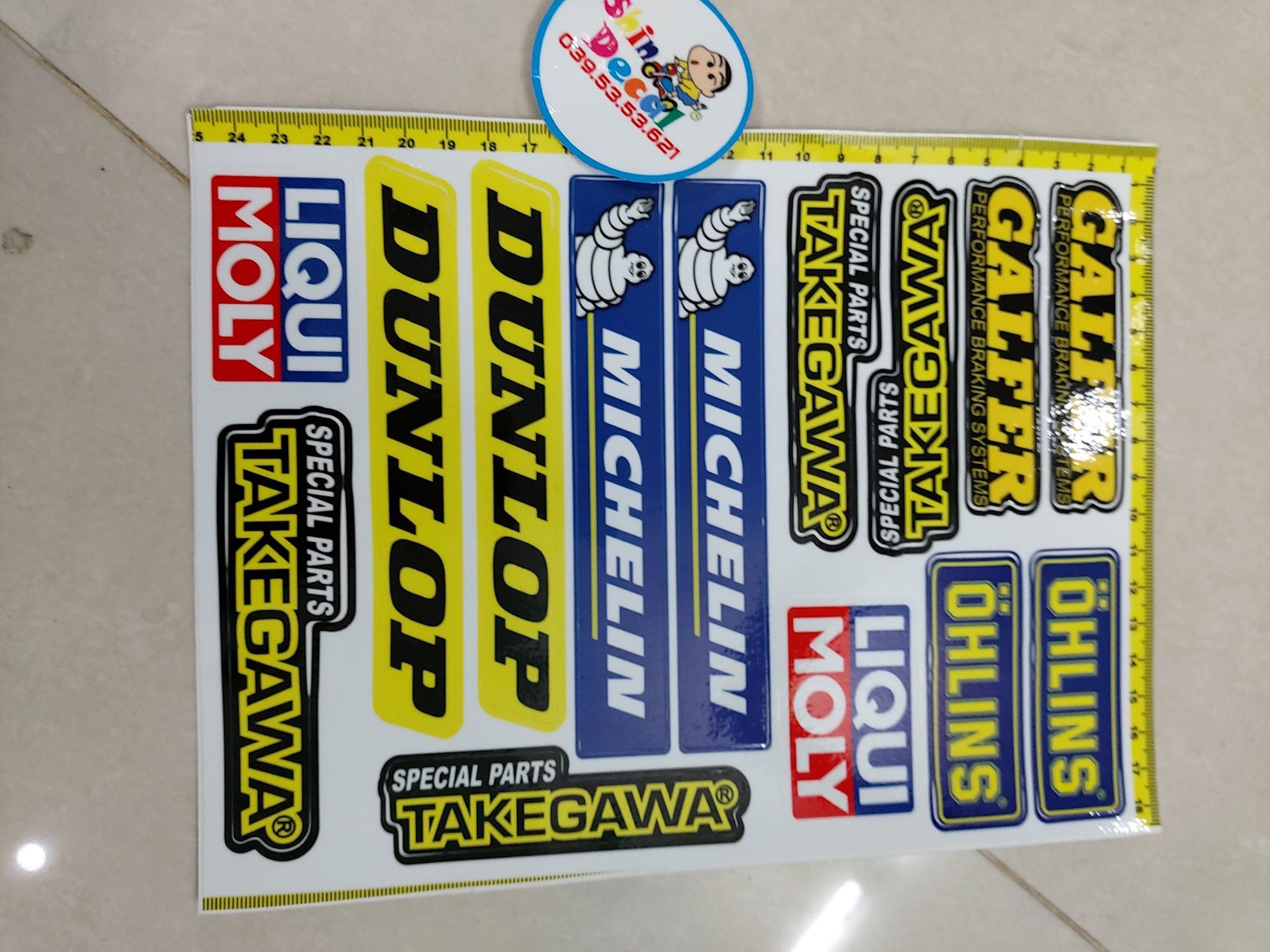 Set tem logo sticker michelin dunlop