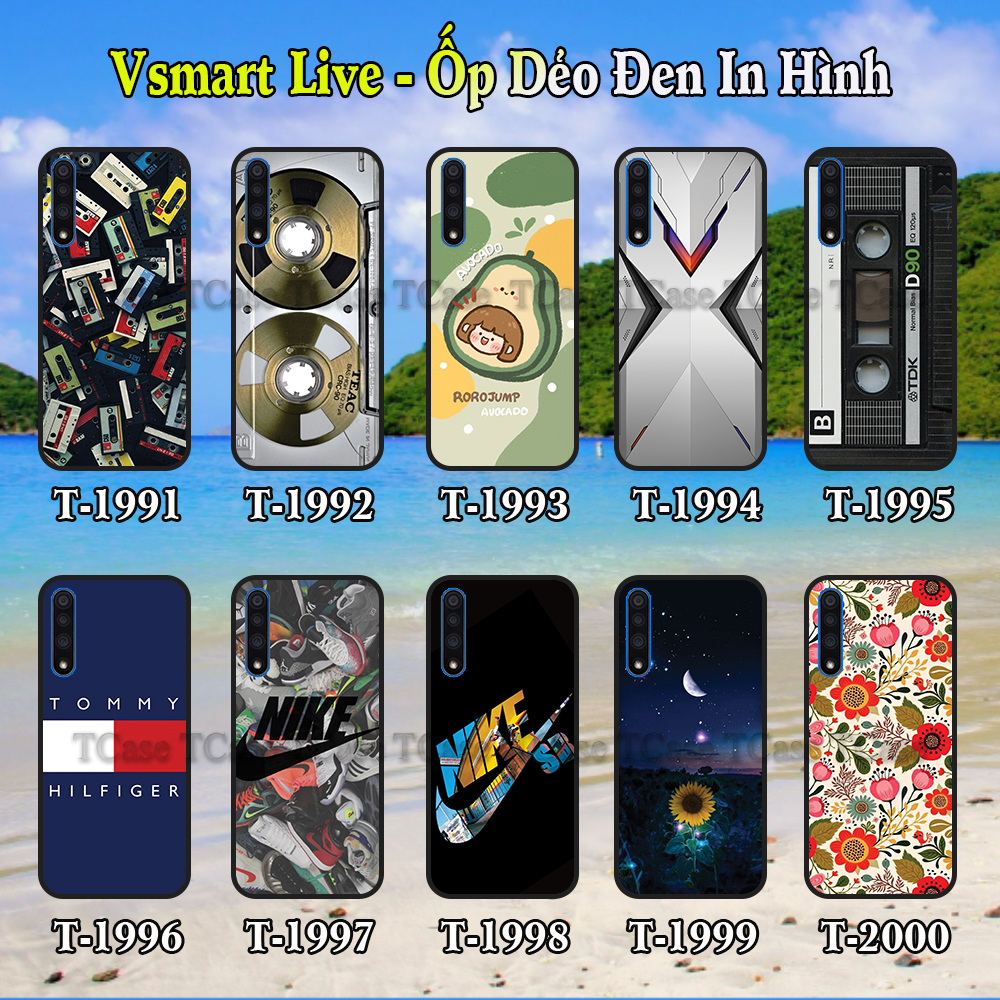 [HCM]Ốp Lưng Vsmart Live dẻo đen in hình Nhiều Mẫu Phần C