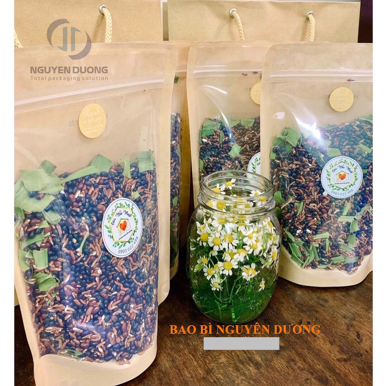 Túi zip trong giấy kraft đựng đồ khô