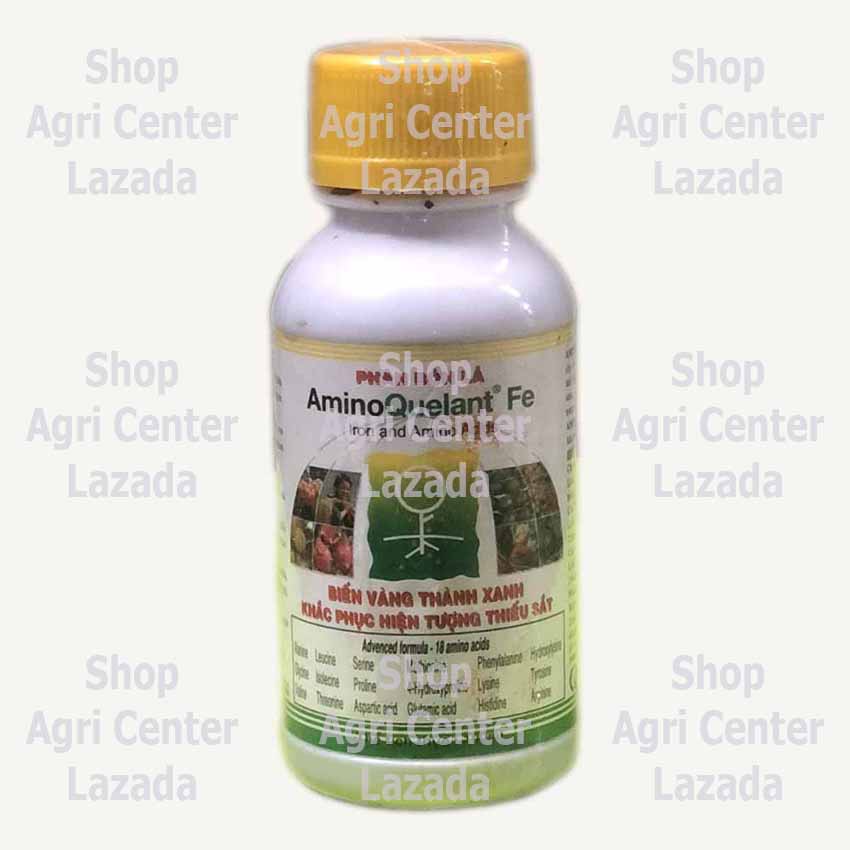 Phân Bón Lá AminoQuelant Fe (Chai 100ml) - Biến Vàng Thành Xanh Khắc Phục Hiện Tượng Thiếu Sắt Trên Cây Trồng.
