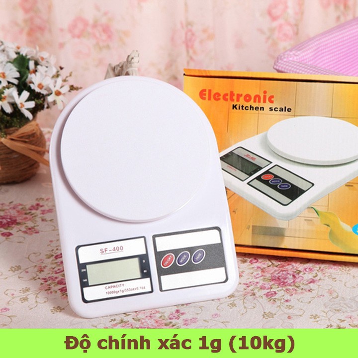 Cân tiểu ly điện tử, cân điện tử electronic kitchen scale sf400 10kg.