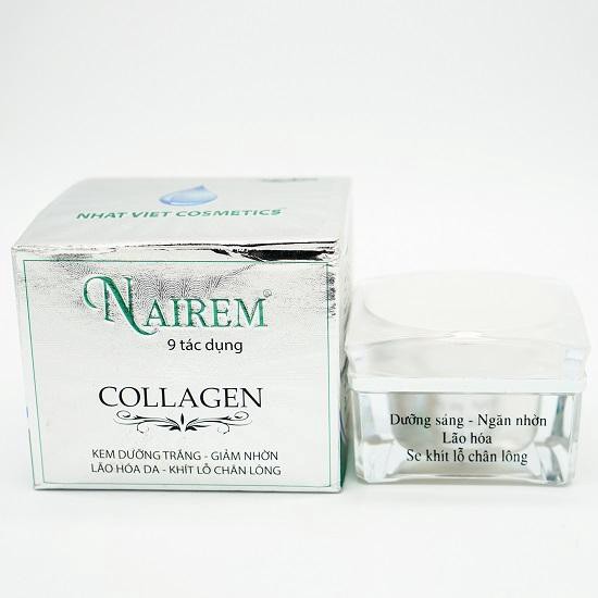 Kem NAIREM COLLAGEN 9 tác dụng -  Kem dưỡng trắng, giảm nhờn, lão hóa da, se khít lỗ chân lông 22g (trắng)