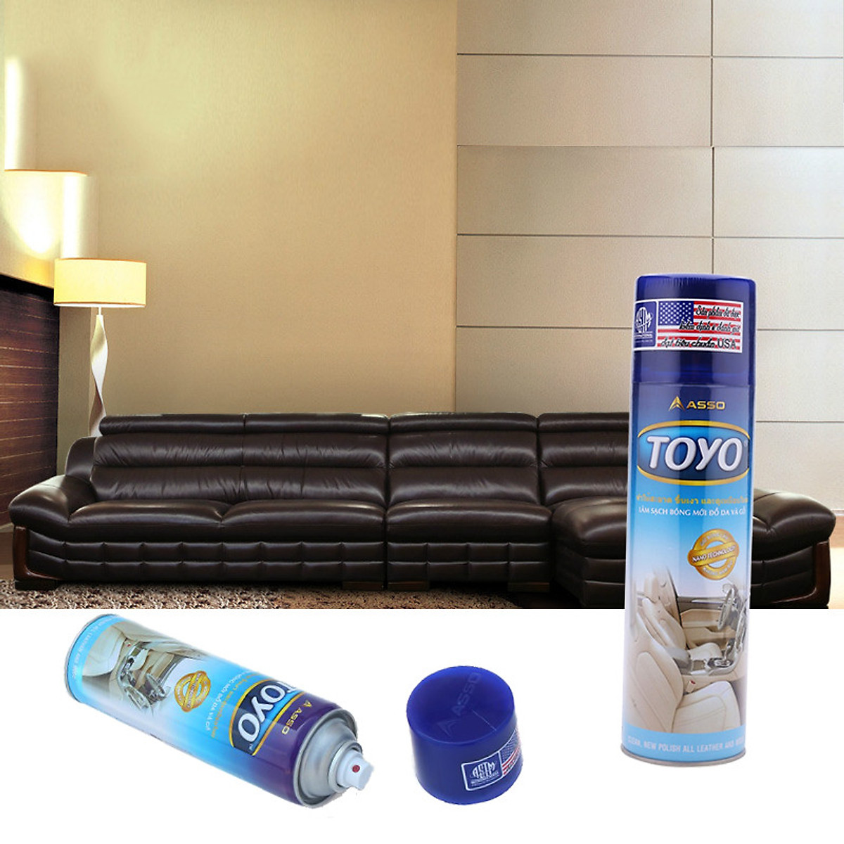 Chai Xịt Làm Bóng Đồ Da Và Gỗ Toyo