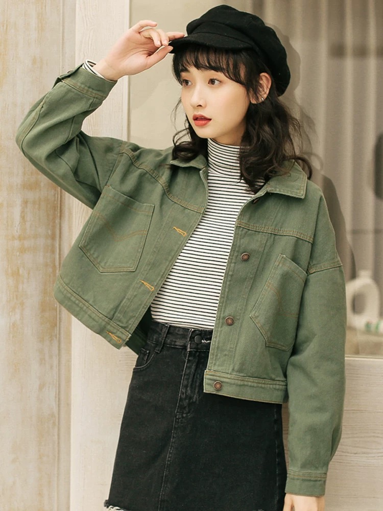 ÁO KHOÁC JEAN NỮ KEM KAKI NHIỀU NÚT CHỐNG NẮNG ĐẸP THỜI TRANG VẢI DENIM ĐẸP ÁO KHOÁC HOODIE ZIP DÂY KÉO NỈ HOODIE ZIP BASIC