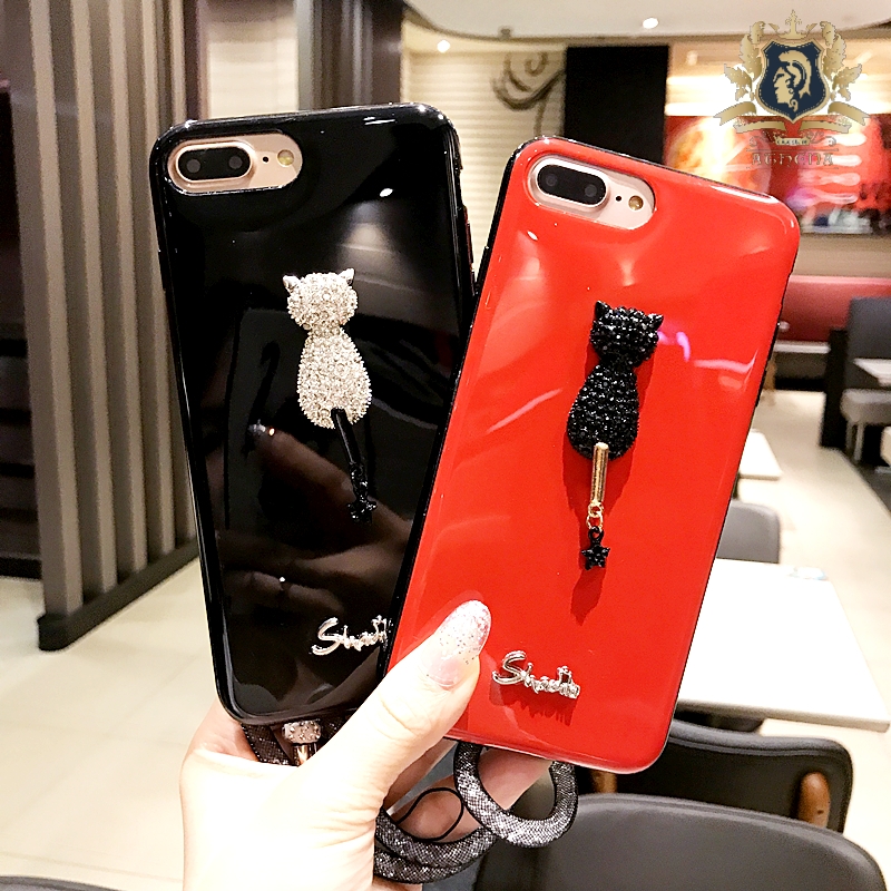 Ốp lưng Iphone [CHƯA AI BÁN-VIDEO] Ốp lưng IP Mèo đính đá IP6plus/6Splus/7plus/8plus/IPX/IPXs