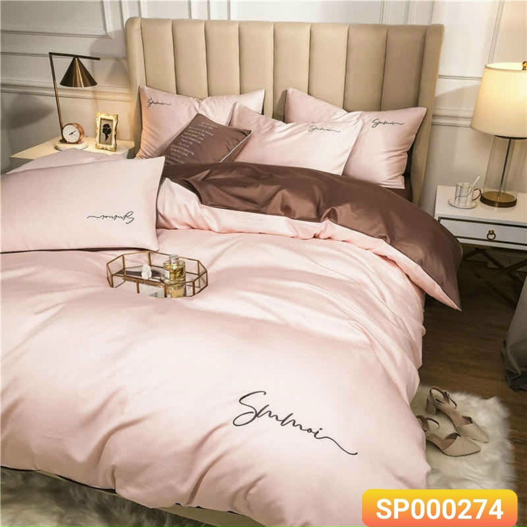 Bộ Chăn Ga Gối Lụa Sumoi 60s nhập khẩu cao cấp (mẫu y hình)