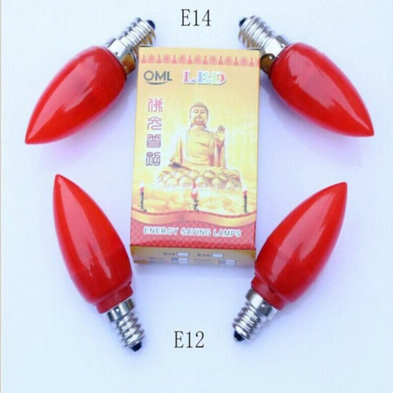 Bóng nhót led e12 , e14 dùng cho đèn thờ 1 hộp 2 cái