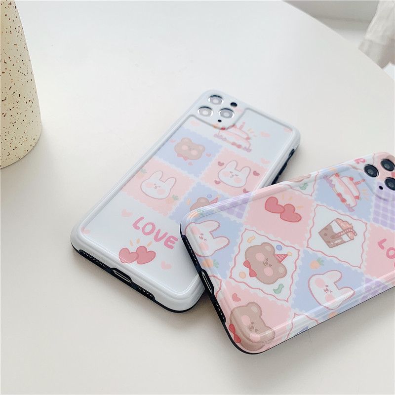 [HCM]Ốp iPhone Gấu & Thỏ Xanh iPhone 7Plus/8Plus/X/Xs Max/11/11 Pro Max - ốp iphone