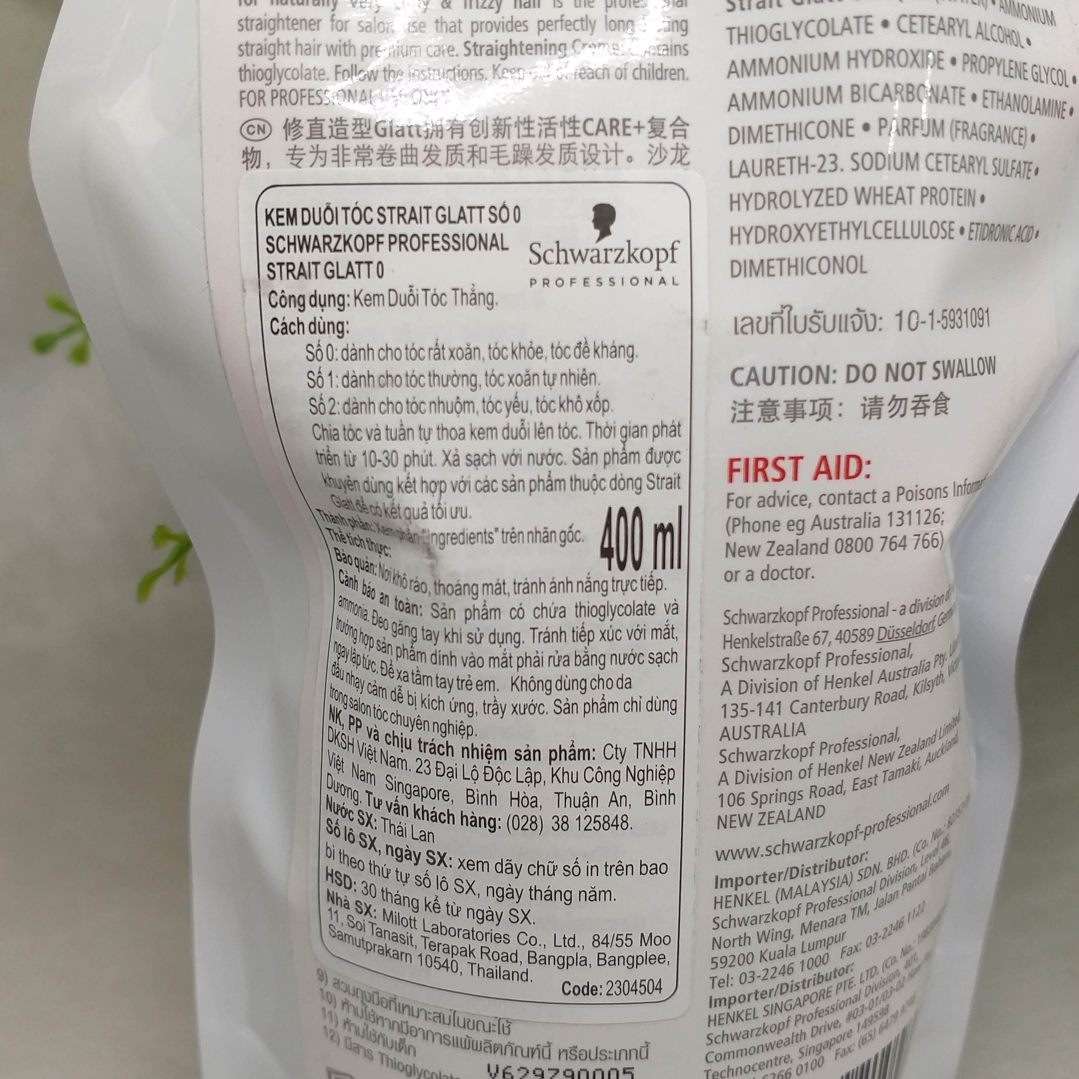 Kem duỗi tóc Glatt 400ml ( Bước số 1 )