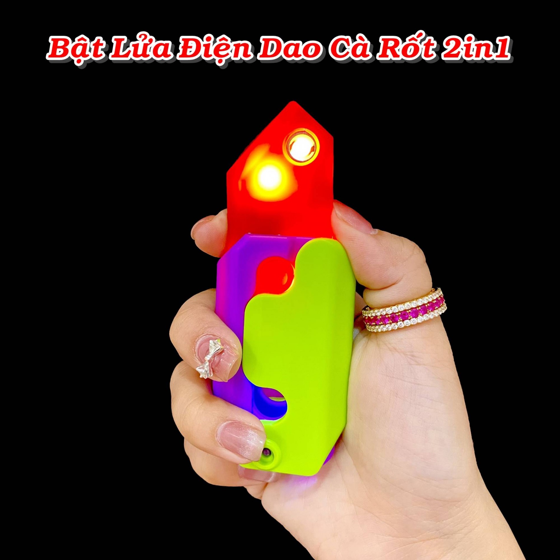 bật lửa điện cà rốt 2in1 ( đồ chơi vô tri ) - sạc điện