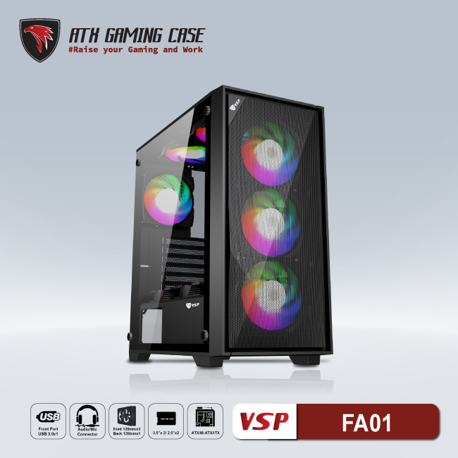 Vỏ case máy tính vsp gaming fa01 - hàng chính hãng