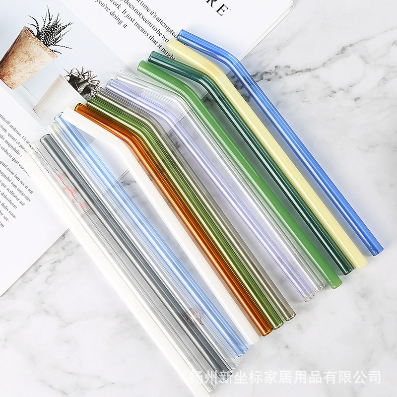 Ống hút thủy tinh đủ màu dài 20cm