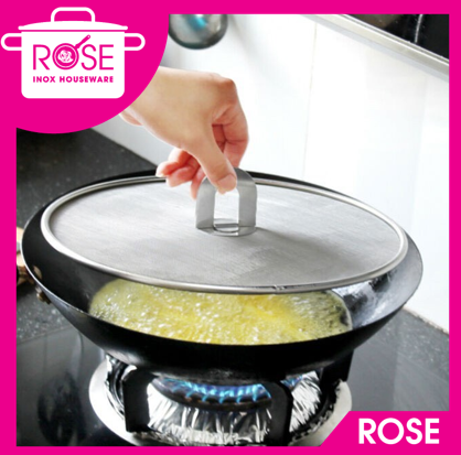 Nắp lưới đậy chảo chống văng dầu mỡ inox đủ size 25cm - 29cm - 33cm cao cấp