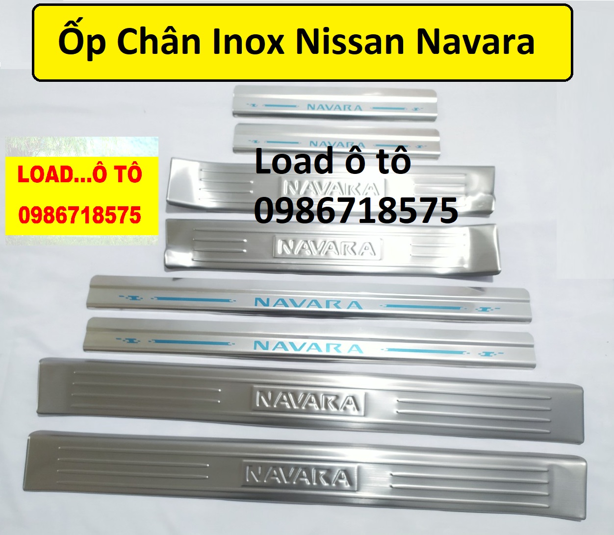 Ốp Bậc Cửa Nẹp Bước Chân Xe Nissan Navara 2018-2021 Hàng Inox Cao Cấp - NBC