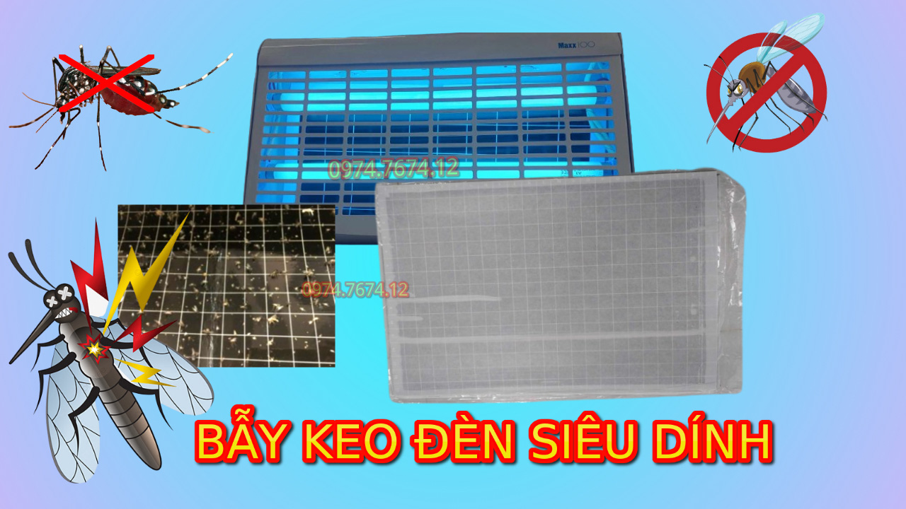 (combo 5 tấm) Bẫy keo ĐÈN - Tấm keo ĐÈN 46cm x 30cm (dùng cho tất cả các loại đèn bẫy muỗi và côn trùng)