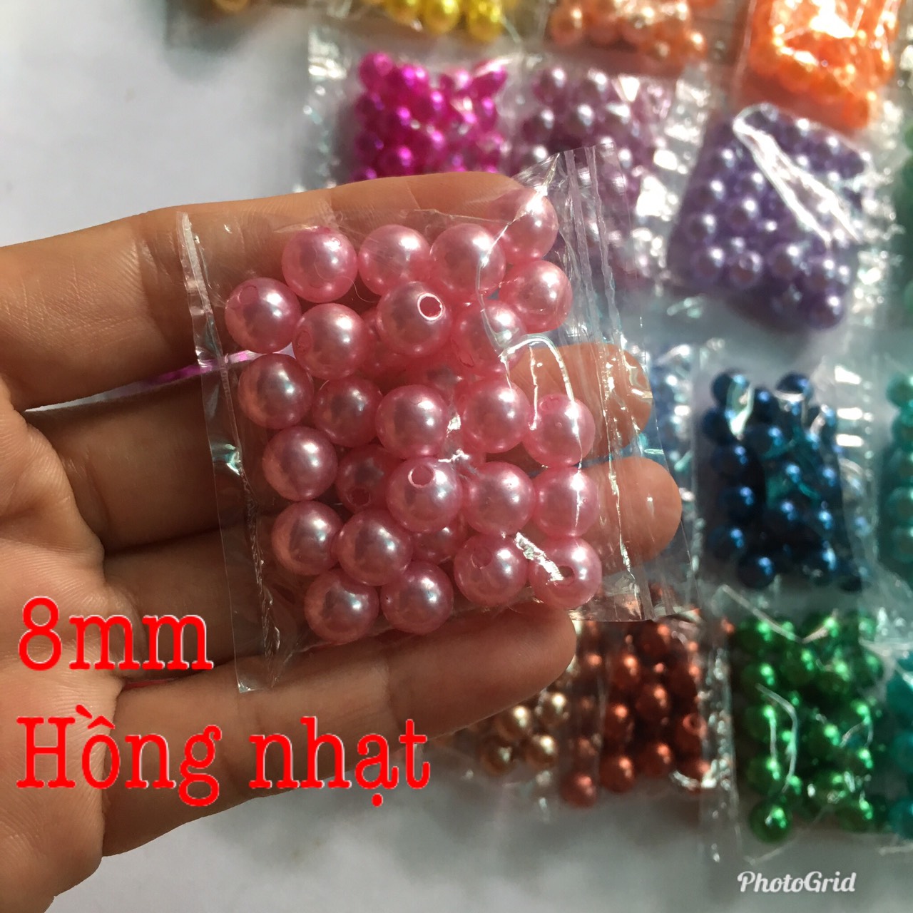 Cườm nhựa ngọc trai nhiều màu