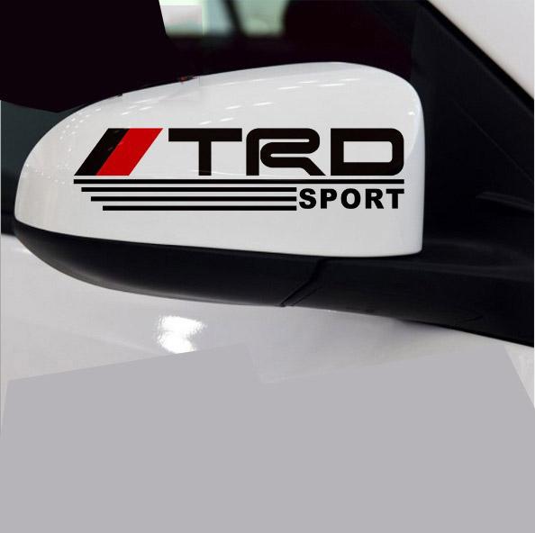 Bộ 2 tem dán gương chiếu hậu ô tô TRD