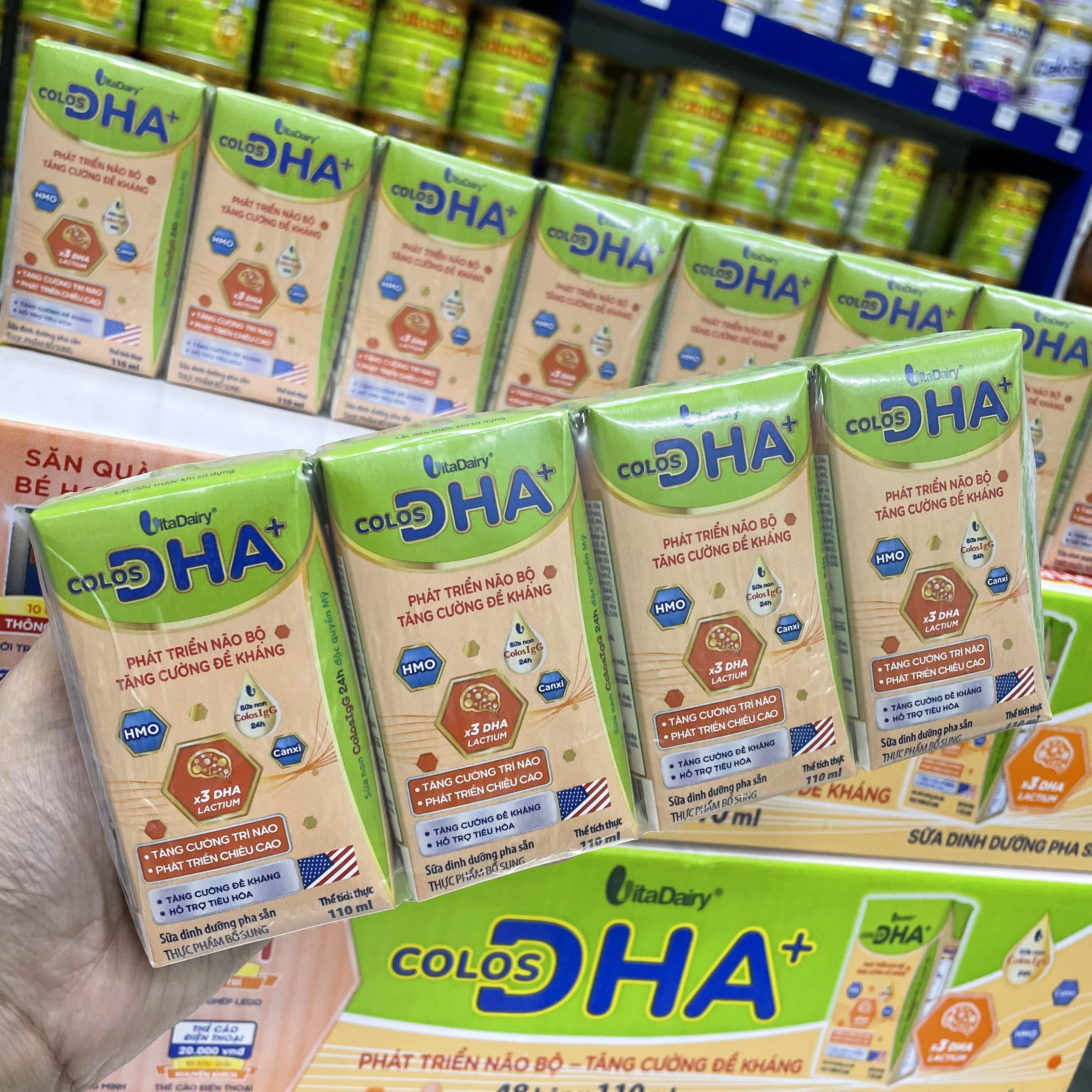 (Tặng 4 Hộp STC, Có Thẻ Cào QR) Thùng 48 Hộp Sữa Bột Pha Sẵn Colos DHA+  110ml/ 180ml (BIBISTORE)