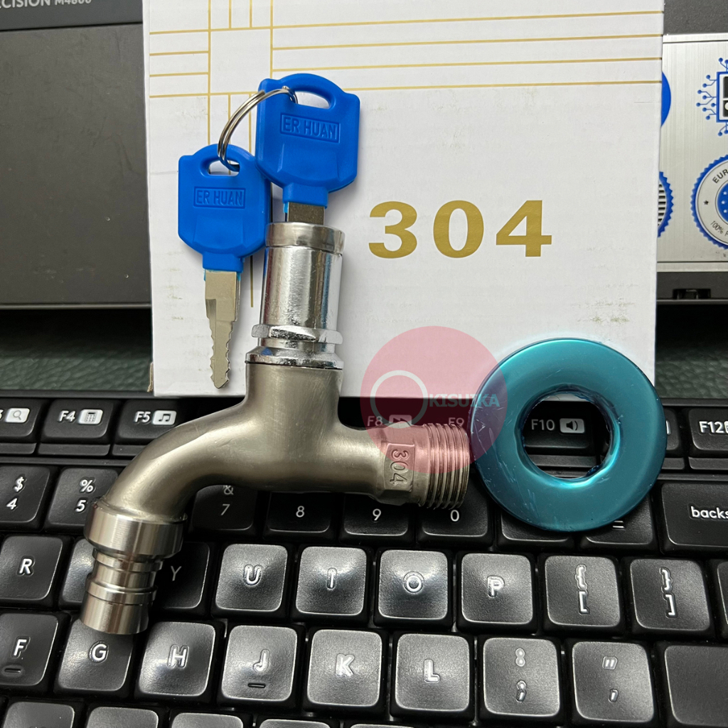 Anti-theft faucet 2 keys metal washing machine head for Park workshop bandwagon Workbench