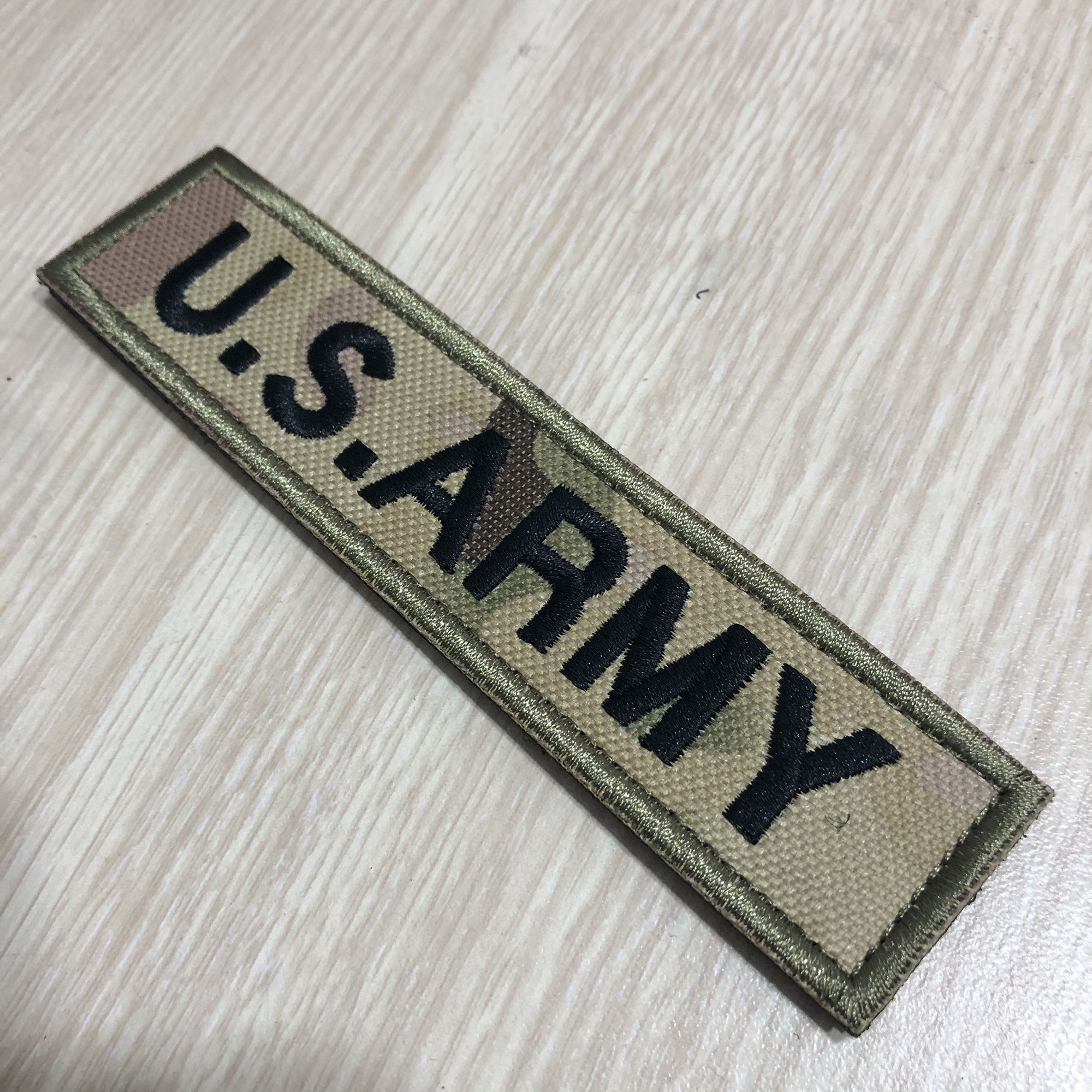 1 tấm Patch dán vải Velcro thêu 3D U.S.ARMY dán nón balo