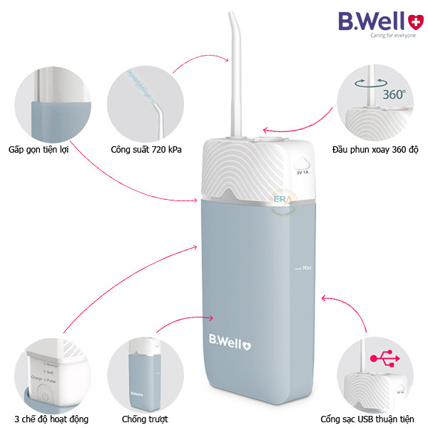Máy tăm nước du lịch Bwell WI 913