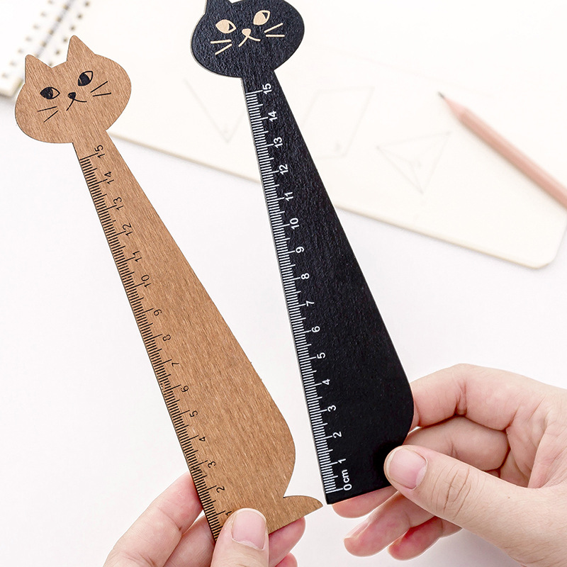 Thước gỗ 15cm chú mèo xinh