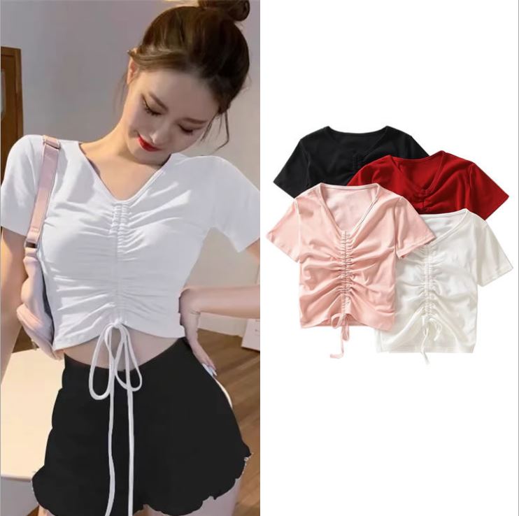 Áo thun nữ dây nhún trước ngực