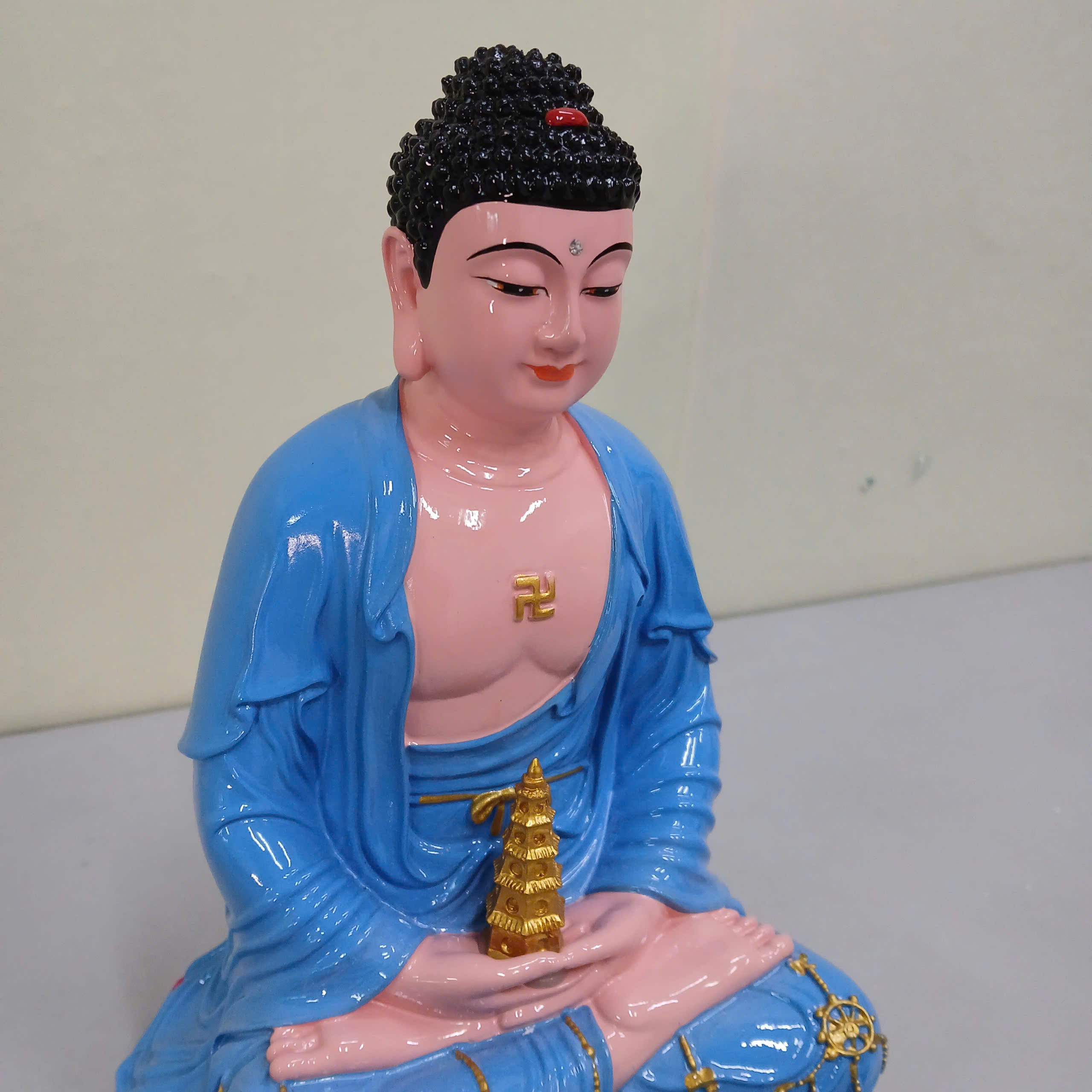 Tượng Phật Dược Sư màu Xanh 30cm