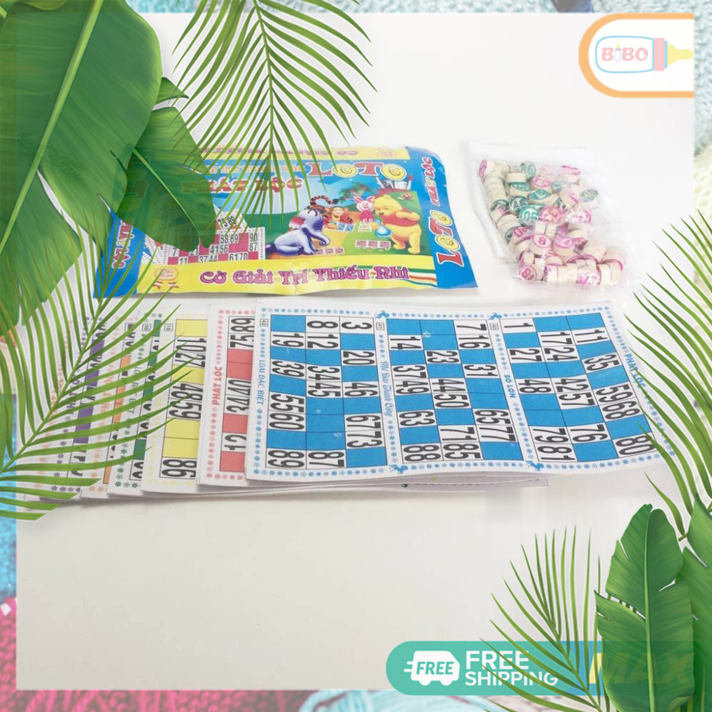 Bộ cờ lô tô bằng giấy, số bằng gỗ