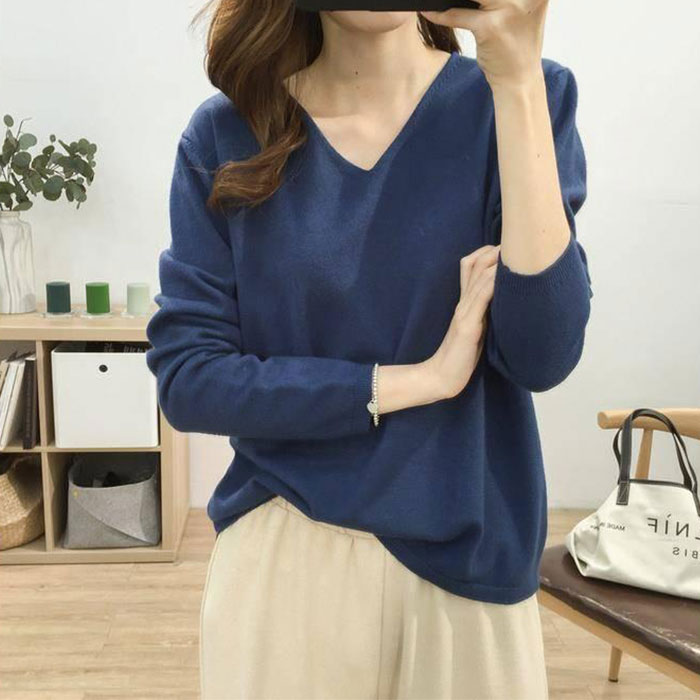 [HCM]Áo Thun Nữ Tay Dài Cổ Tim