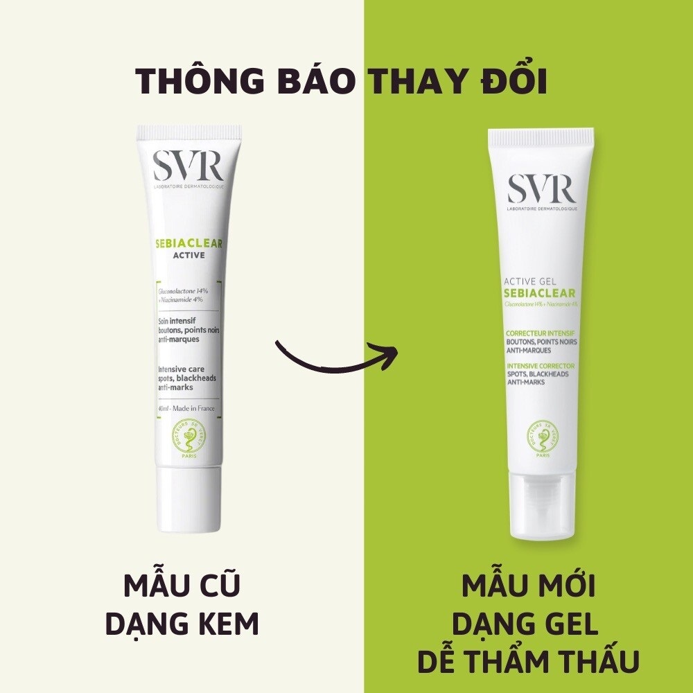 Kem Dưỡng Giảm Mụn SVR Active Gel Sebiaclear 40ml