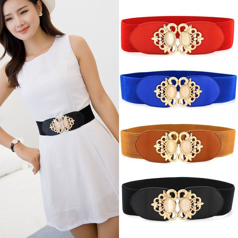 Thắt lưng nữ dây nịt đai váy co giãn bản to 6cm