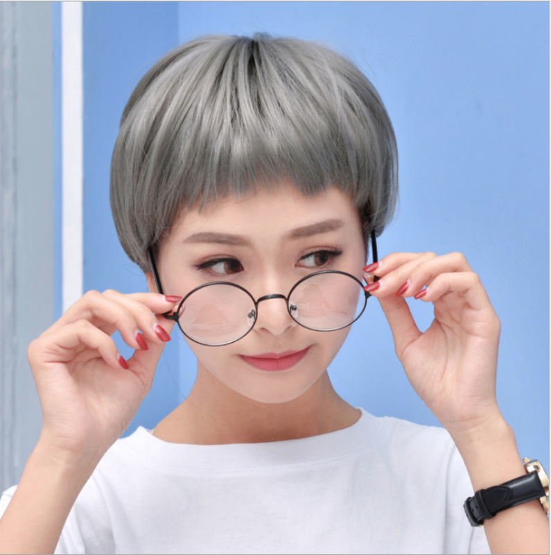 [TẶNG KÈM LƯỚI] Tóc giả nữ tomboy cá tính Hàn Quốc - TG63 ( MÀU XÁM KHÓI ) cao cấp
