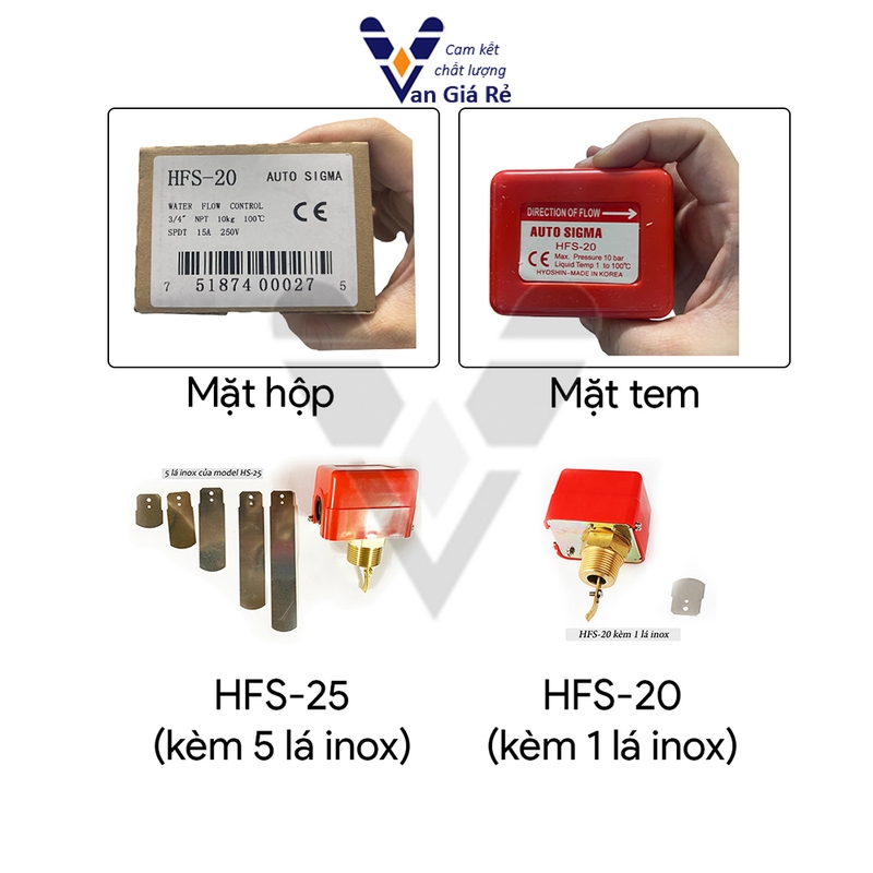 Công tắc dòng chảy HFS-20 phi 27mm Hàn Quốc