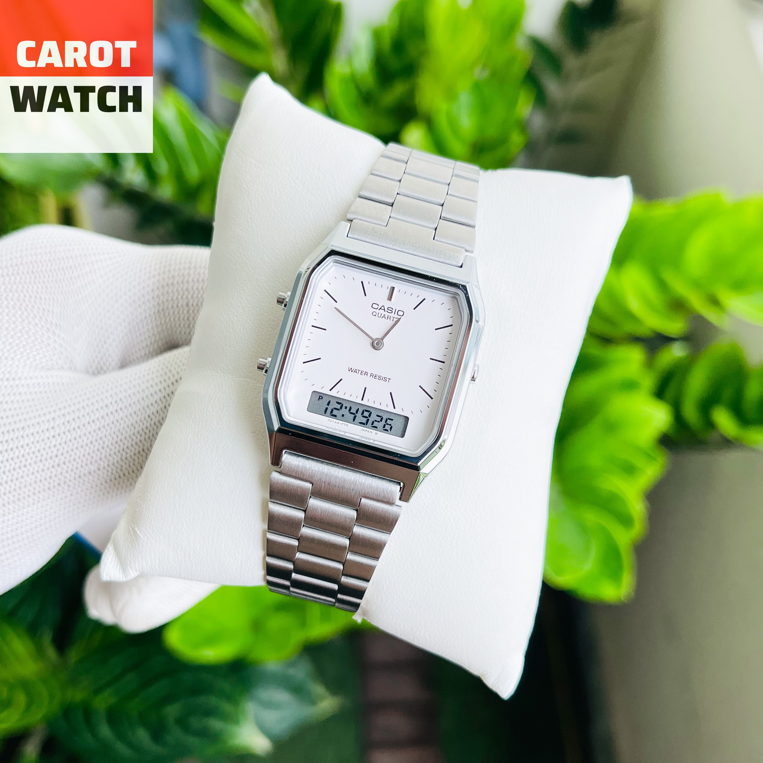 ĐỒNG HỒ CASIO AQ 230A 7A MẶT TRẮNG VINTAGE