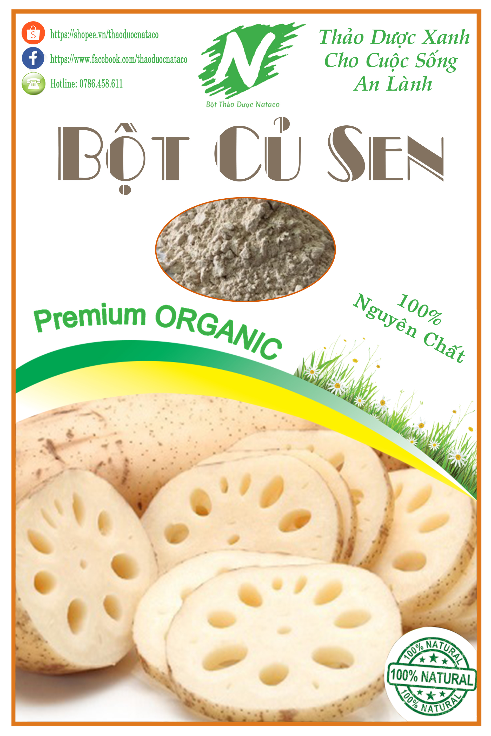 [HCM]Bột Củ Sen Nguyên Chất 100g