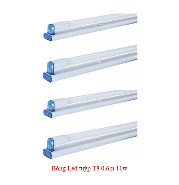 Combo 4 bộ Bóng đèn led Tuýp thủy tinh 11W 0,6m