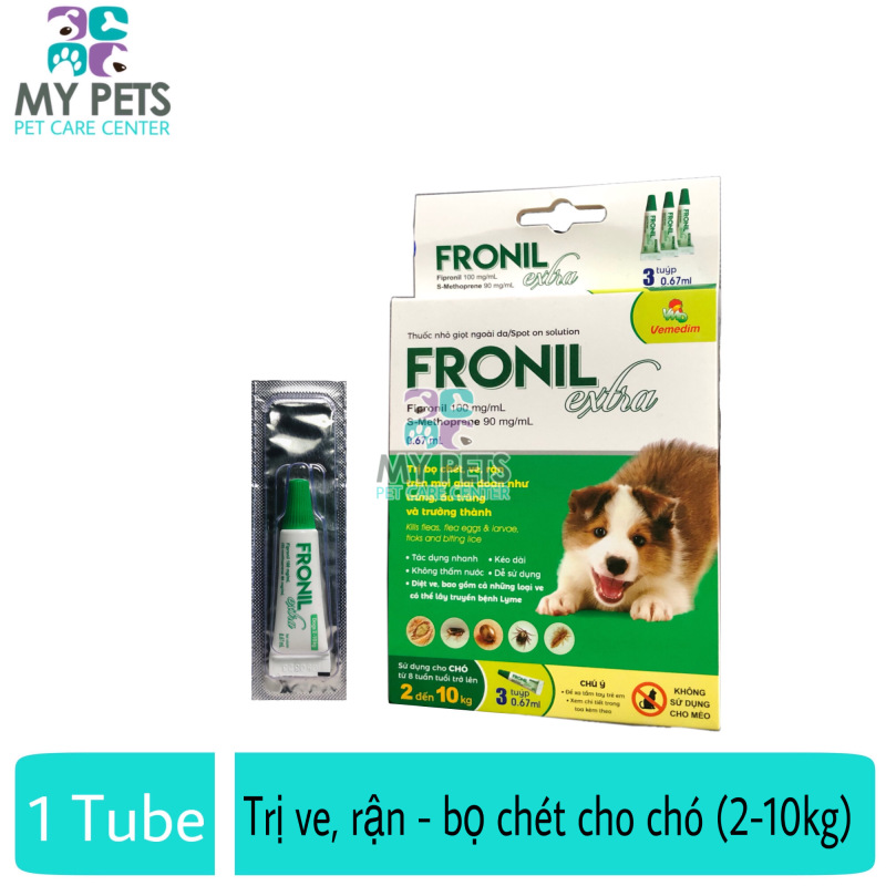 Fronil Extra nhỏ gáy hết ve rận, bọ chét cho chó (size 2-10kg) (VMD) - Lẻ 1 tuyp. ( 1 tubes. no box)